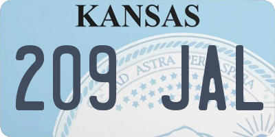 KS license plate 209JAL