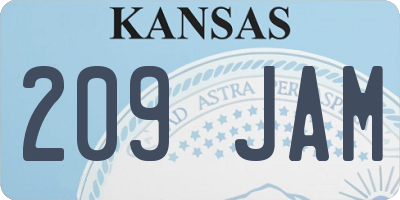 KS license plate 209JAM