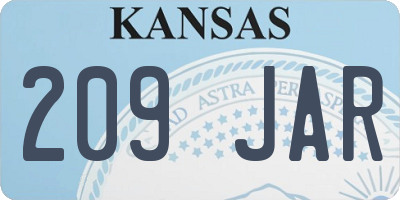 KS license plate 209JAR