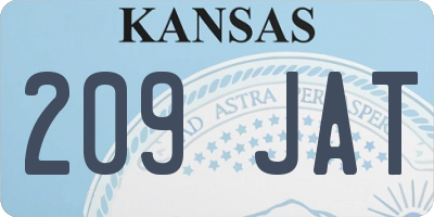 KS license plate 209JAT