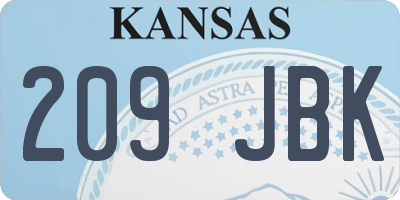 KS license plate 209JBK