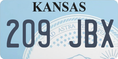 KS license plate 209JBX