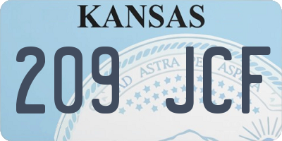 KS license plate 209JCF