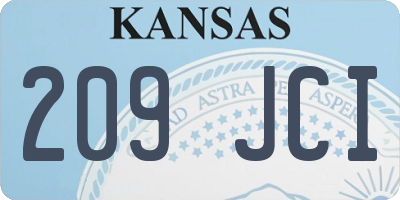 KS license plate 209JCI