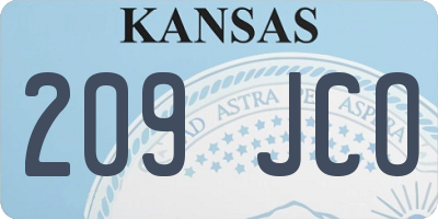KS license plate 209JCO