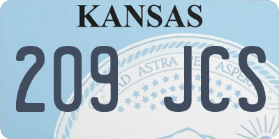 KS license plate 209JCS
