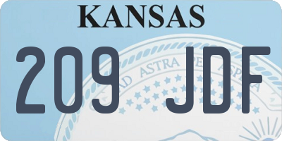 KS license plate 209JDF