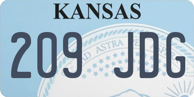 KS license plate 209JDG
