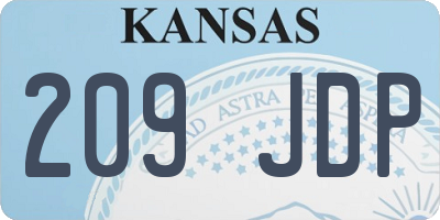 KS license plate 209JDP