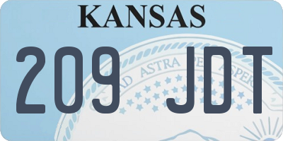 KS license plate 209JDT