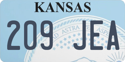 KS license plate 209JEA