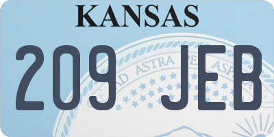 KS license plate 209JEB