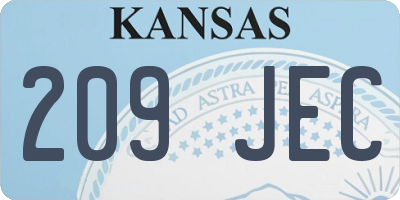 KS license plate 209JEC