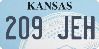 KS license plate 209JEH