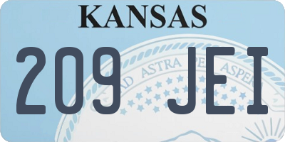 KS license plate 209JEI