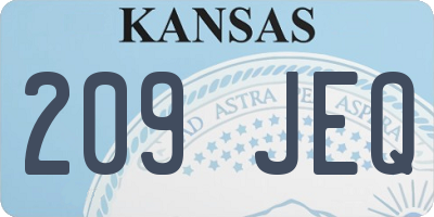 KS license plate 209JEQ
