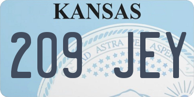 KS license plate 209JEY