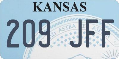 KS license plate 209JFF