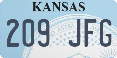 KS license plate 209JFG