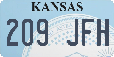 KS license plate 209JFH