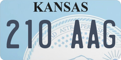 KS license plate 210AAG