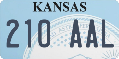 KS license plate 210AAL