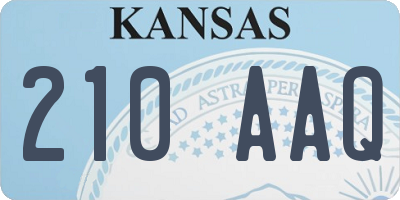 KS license plate 210AAQ