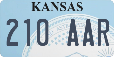 KS license plate 210AAR