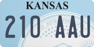 KS license plate 210AAU