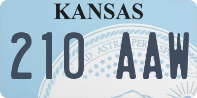 KS license plate 210AAW