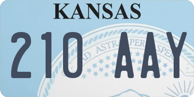 KS license plate 210AAY