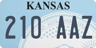 KS license plate 210AAZ