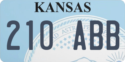 KS license plate 210ABB
