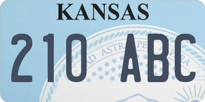 KS license plate 210ABC