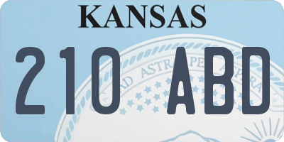 KS license plate 210ABD