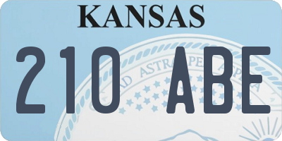 KS license plate 210ABE
