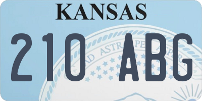 KS license plate 210ABG
