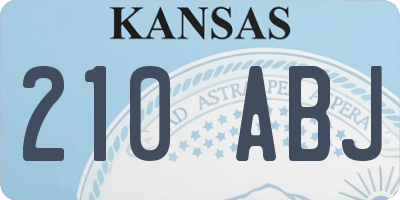 KS license plate 210ABJ