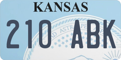 KS license plate 210ABK