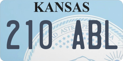 KS license plate 210ABL