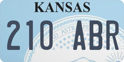 KS license plate 210ABR