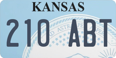 KS license plate 210ABT