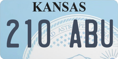 KS license plate 210ABU