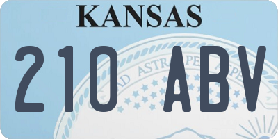 KS license plate 210ABV
