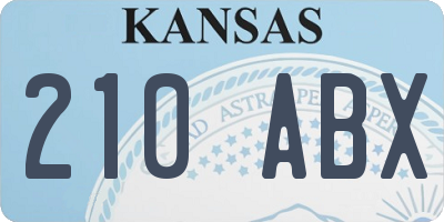 KS license plate 210ABX