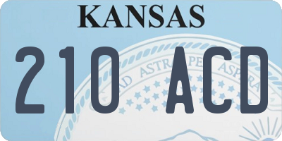 KS license plate 210ACD