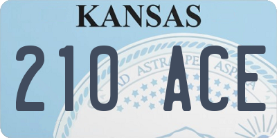 KS license plate 210ACE