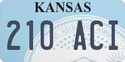 KS license plate 210ACI