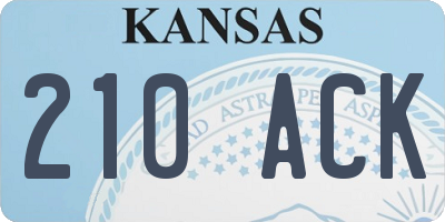 KS license plate 210ACK