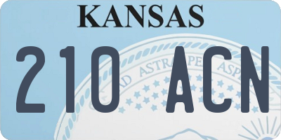 KS license plate 210ACN